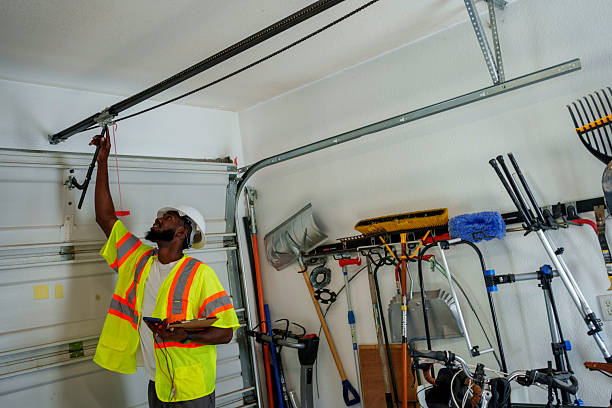 Professional Garage Door Panel Replacement technician working in Lakeland Village, CA